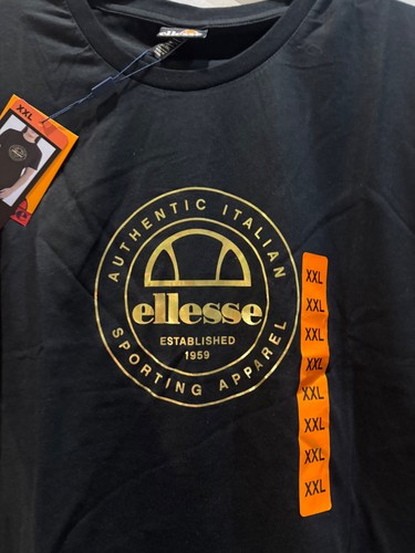 Ellesse black gold logo tee NEW t-shirt size XXL UK size 18-20 BNWT chest 48" - Picture 4 of 8
