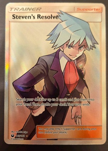 Pokémon TCG Steven's Resolve Celestial Storm #165/168 Full Art Holo UR NM