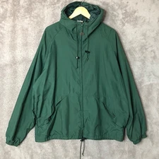 Walls Rain Jacket Mens XL Green Vintage Windbreaker Hooded USA Made Water-Pruf