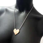 Alexandra Mosher Pink Sand 925 Heart Pendant Necklace Chain Unique Design