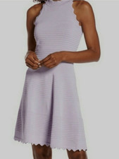 ELIZA J Lilac Sleeveless Knit Fit & Flare Dress XXL