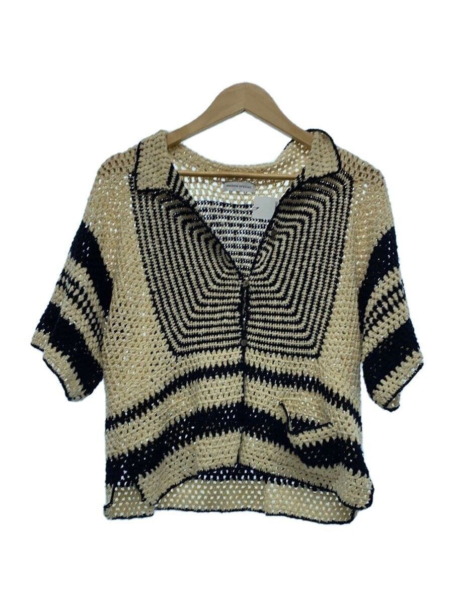 MAISON SPECIAL maglia uncinetto altra mano top OMAGGIO cotone beige usata totale
