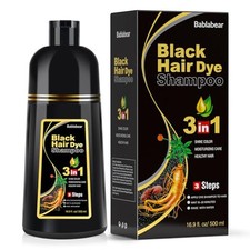 Black Hair Dye Shampoo for Gray Hair, Semi-Permanent Hair Color Shampoo for W...