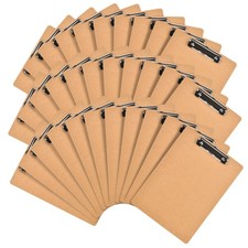 6 x 9 Clipboards Bulk, 32 Pack Small Clip Board, A5 Letter Size Wooden Brown