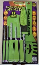 Fun World Halloween Family Pumpkin Carving Kit with 12 Pop-Out Stencils