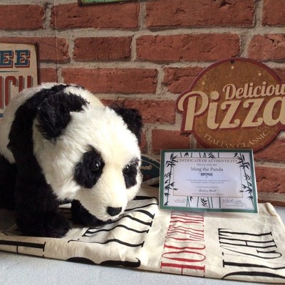 Merrythought Ming der Panda, Low Edition Nummer, Danbury Mint Mohair Panda Bär.
