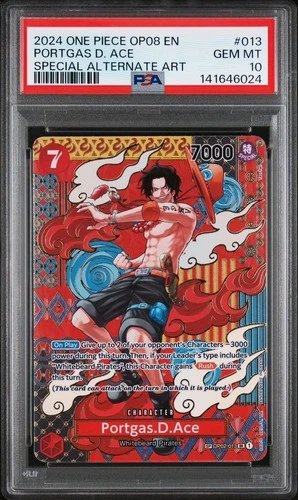 PORTGAS D. ACE - OP08 (SP) OP02-013 TWO LEGENDS FOIL - PSA10