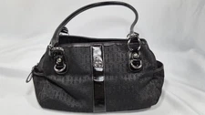 Giani Bernini Black Handbag - Zip & Snap Compartments - In Good Condition 