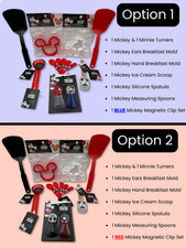 Disney Mickey Mouse 8-Piece Kitchen Set 2 Variations Blue or Red Clip Set NEW