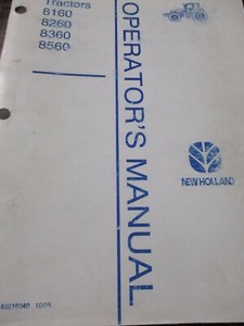 New Holland 8160, 8260, 8360, 8560 Tractors Operator's Manual 1995