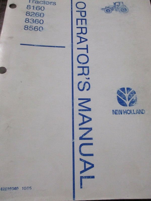 New Holland 8160, 8260, 8360, 8560 Tractors Operator's Manual 1995