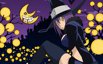 Anime girls halloween soul eater blair witch hat yellow Playmat Game Mat Desk