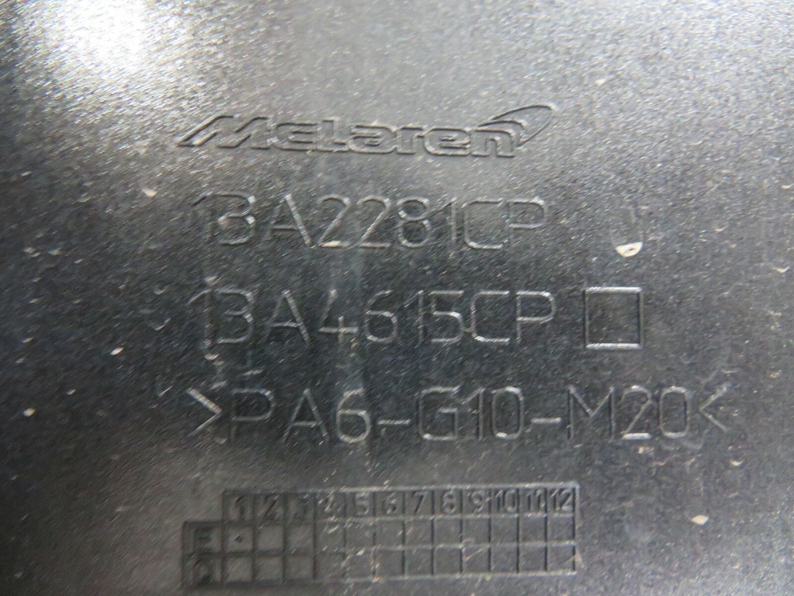 McLaren 570S, RH, Right Side Moulding, Used, P/N 13A2281CP