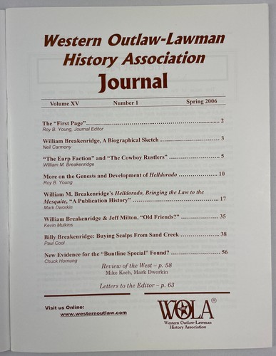 Western Outlaw-Lawman History Association Journal, Vol 15 No 1, Spring 2006 - Picture 5 of 6