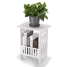 Nightstand Bedside Bedroom Qewcwyots Modern Holder Table End Table Stand White