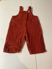 Vintage Red Courderoy Kids Bib Overall Jumper Snap Leg Size 9