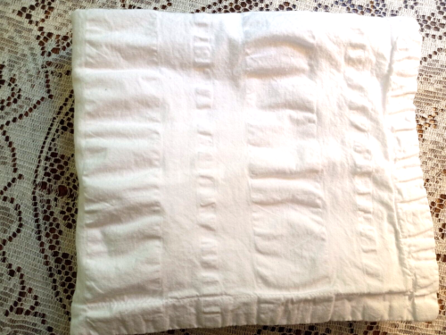 King Size One White Cotton Seersucker Puckered Stripes Threshold Pillow Sham