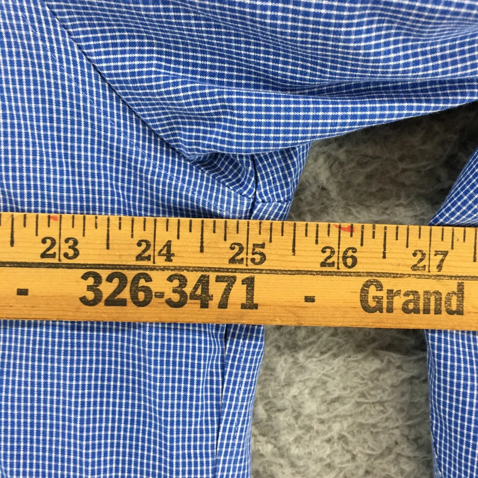 Talbots Long Sleeve Shirt Mens 17 Blue Wrinkle Resistant Button Up Long Sleeve - Image 4 of 4