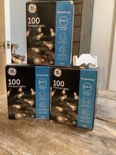 Lot Of 3 GE String A Long 100 Count Mini Clear Lights NEW Indoor Outdoor