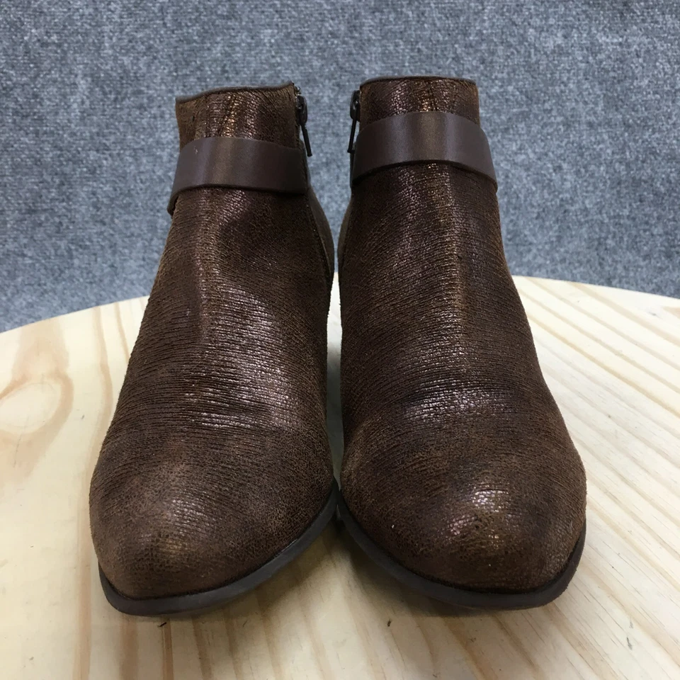 Van Eli Botas Mujer 10 Botines Estrechos Marrón Imitación Cuero Hebilla Metálico Foto 4 de 4