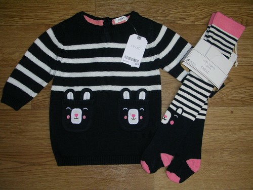 BNWT NEXT Girls Navy Stripe BUNNY 