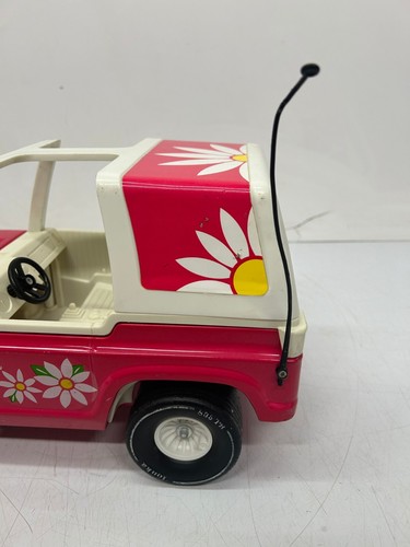 Vtg c1970s Tonka Barbie Bronco Jeep Pink Daisy Flowers Toy Car Metal - Picture 12 of 19