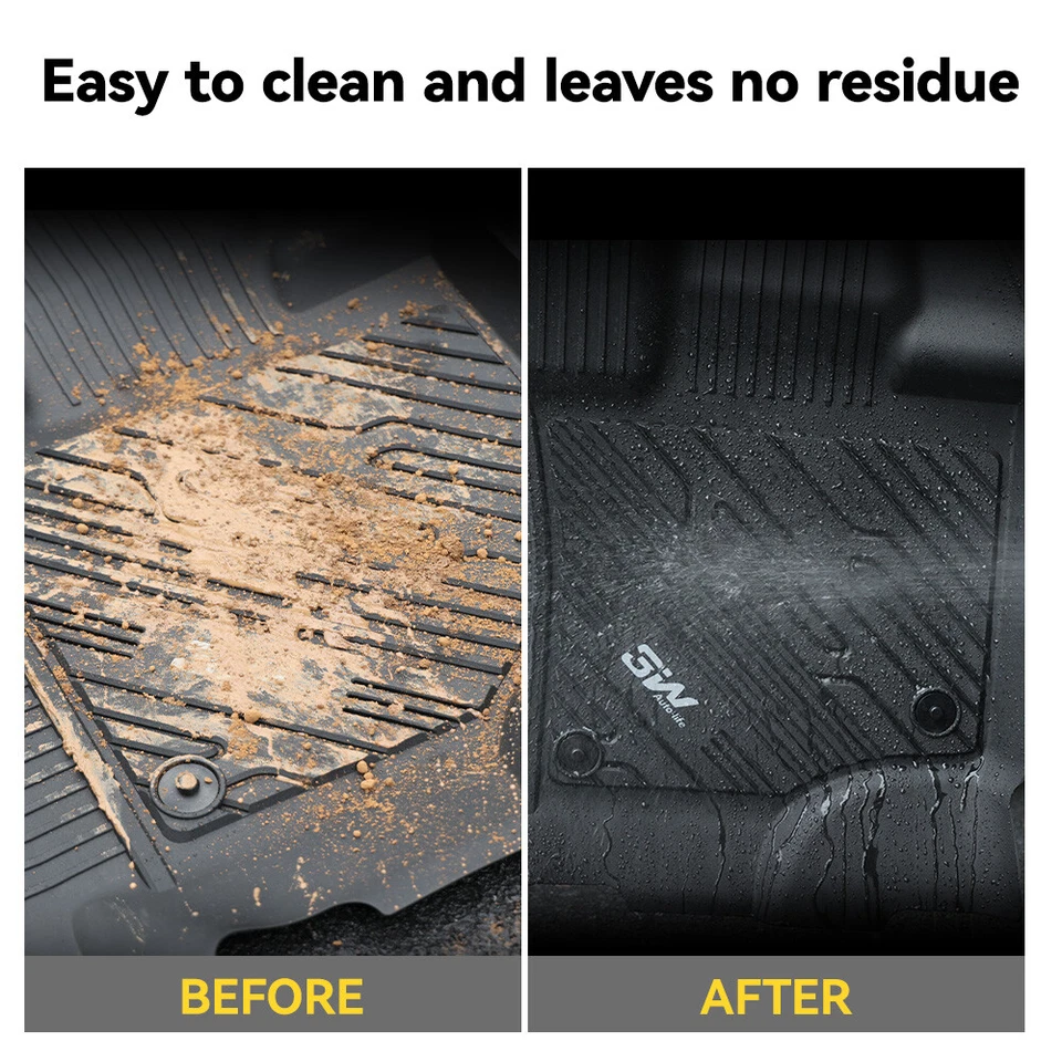 3W TPE Floor Mats for 2015-2025 Ford F-150/F-150 Lightning Super Crew Cab Liner - Image 4 of 4