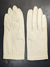 Vintage Leather Gloves Grandoe Cream-Toned 100 Antron Nylon Liner SIZE 7.5