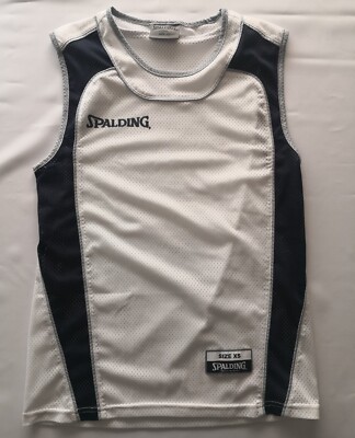 Spalding Basketball Trikot Gr. XS weiß/dkl. blau