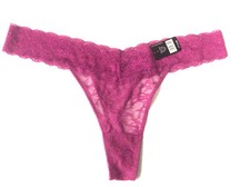 Heidi by Heidi Klum Women's Stretch Lace Thong Panty,Wild Aster, L