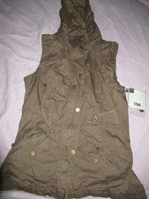 Nwt Ymi Olive Safari Style Hooded Vest Jacket Ladies M Free Ship Usa