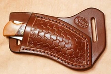Custom Leather Crossdraw Sheath w/tri-weave for Buck 110/112 (right hand)