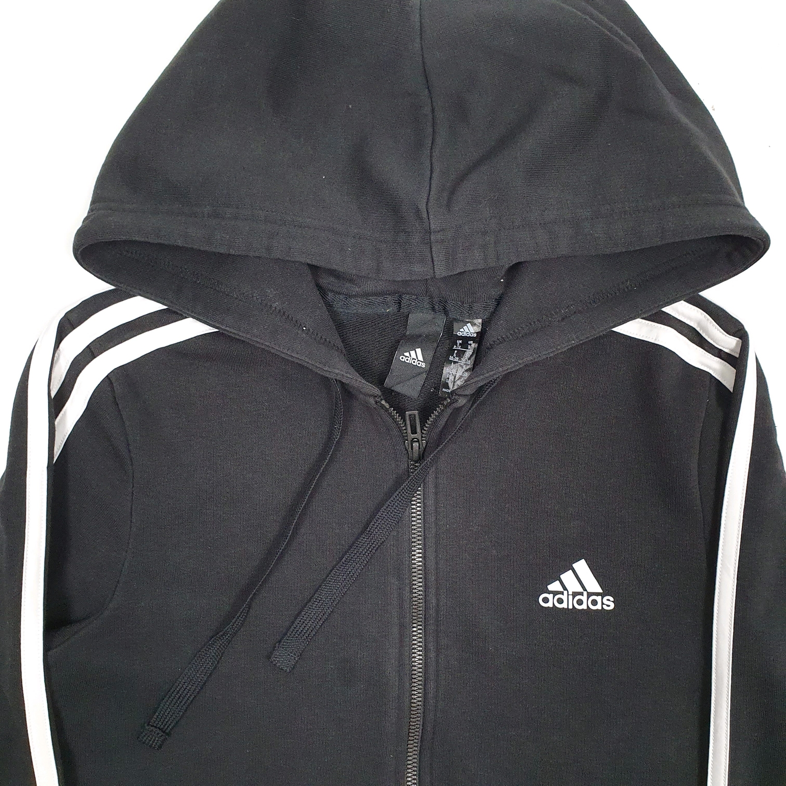 ADIDAS Full Zip Cotton Jumper Sweatshirt Womens S image 2
