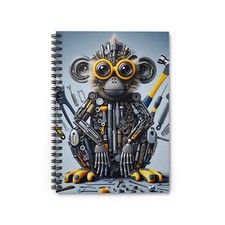 Spiral Notebook Ruled Line Monkey Constructed of Tools Design 3, Gift