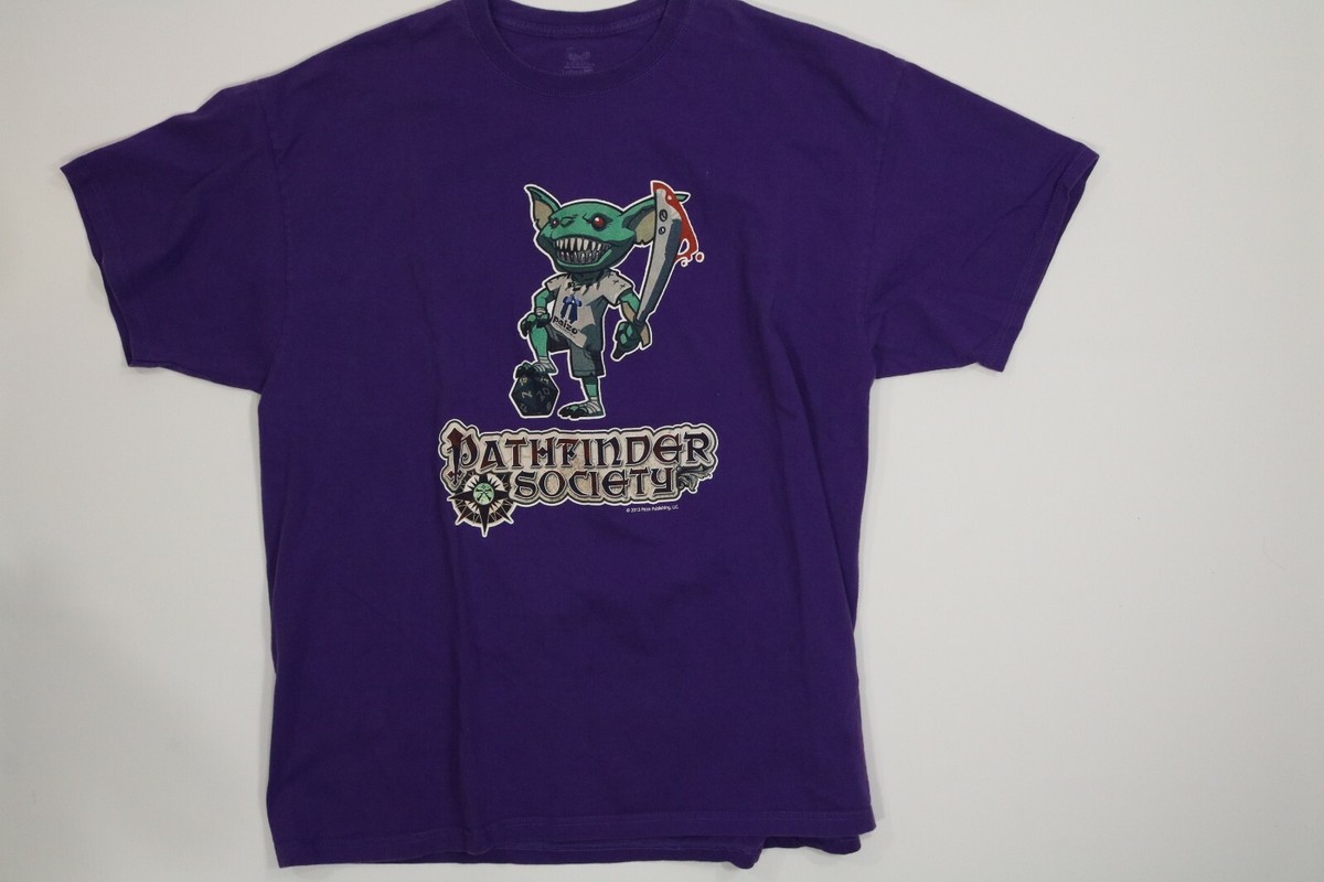 Mens Fruit of the Loom Purple Graphic Ork Goblin T Shirt 2XL XXL