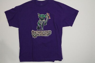 Mens Fruit of the Loom Purple Graphic Ork Goblin T Shirt 2XL XXL