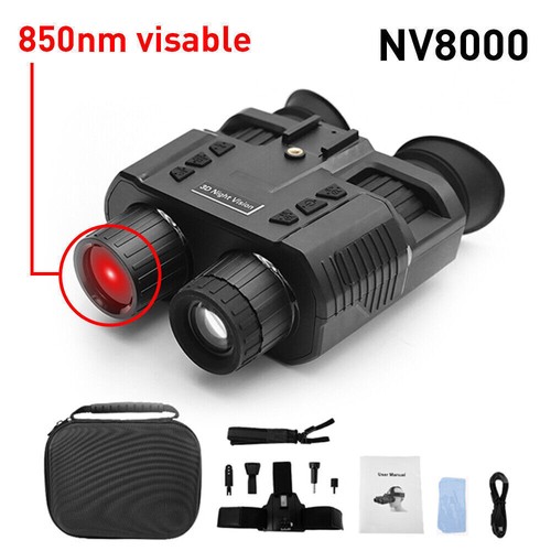 NV8000 Helmet 3D Nachtsicht Brille IR 1080P Infrarot Fernglas Kopf Halterung+32G - Bild 4 von 14
