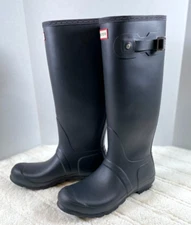 Hunter Boots Womens Sz 10 Tall Black Rain Boot NEW