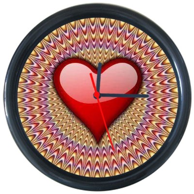 Heart Optical Illusion Art Home Decor Mandala Flower of life 3D Wall Clock 10''