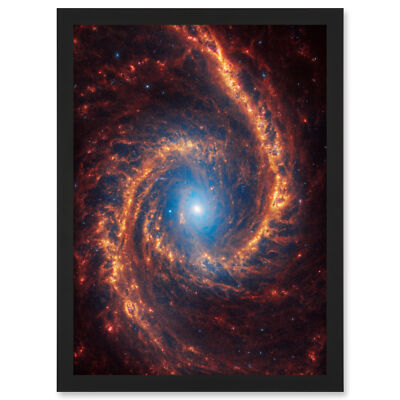 NASA James Webb Telescope View of Spiral Galaxy NGC 1566 Framed Art Print A3