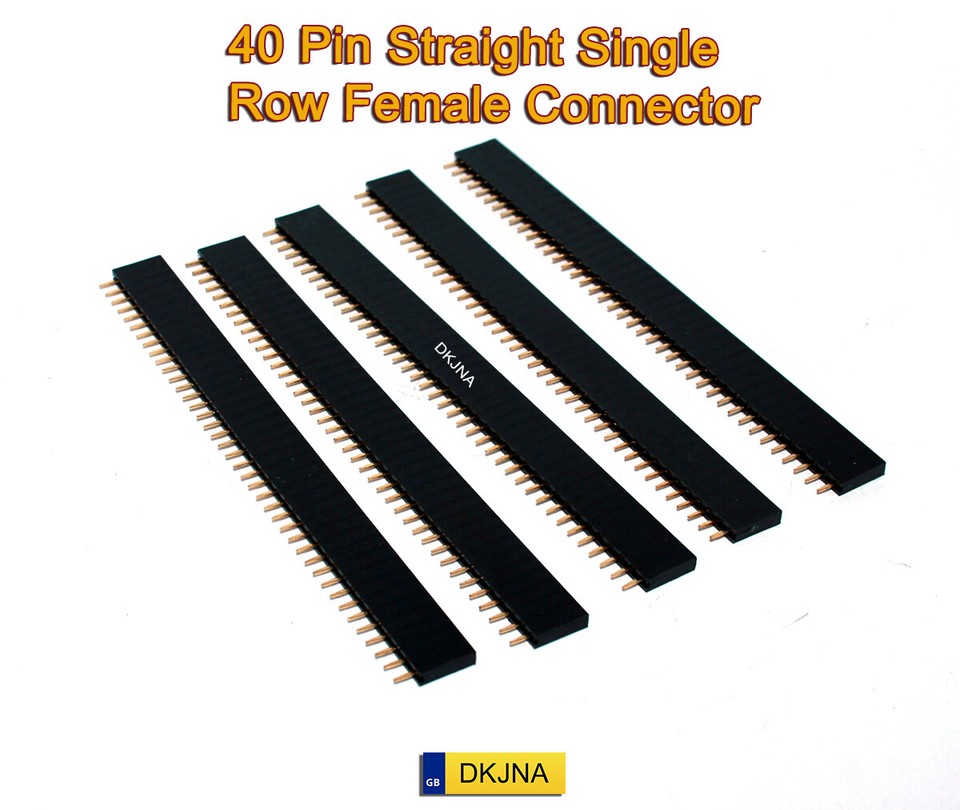 5X 40 Pin Straight Female Single Row 2.54mm Header Strip PCB Connector ...