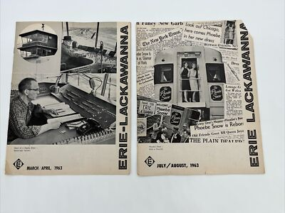 #ad Erie Lackawanna Railroad Magazine 2 Issues March April amp; July August 1963 $13.99