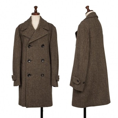 tricot COMME des GARCONS Wool Herringbone Double Half Coat