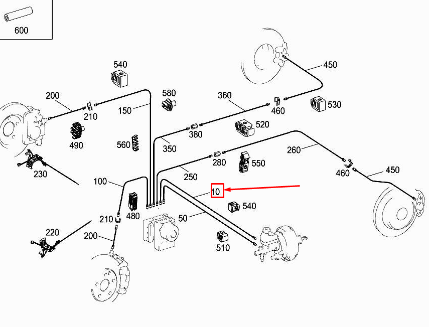 CONDUITE DE FREIN D'ORIGINE MERCEDES-BENZ SLK R172 A1724201326