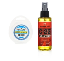 Walker Lace Wig Adhesive Tape 1/2" x 3 Yard Roll/Solvent 4Fl.oz C-22 -Combo Pack