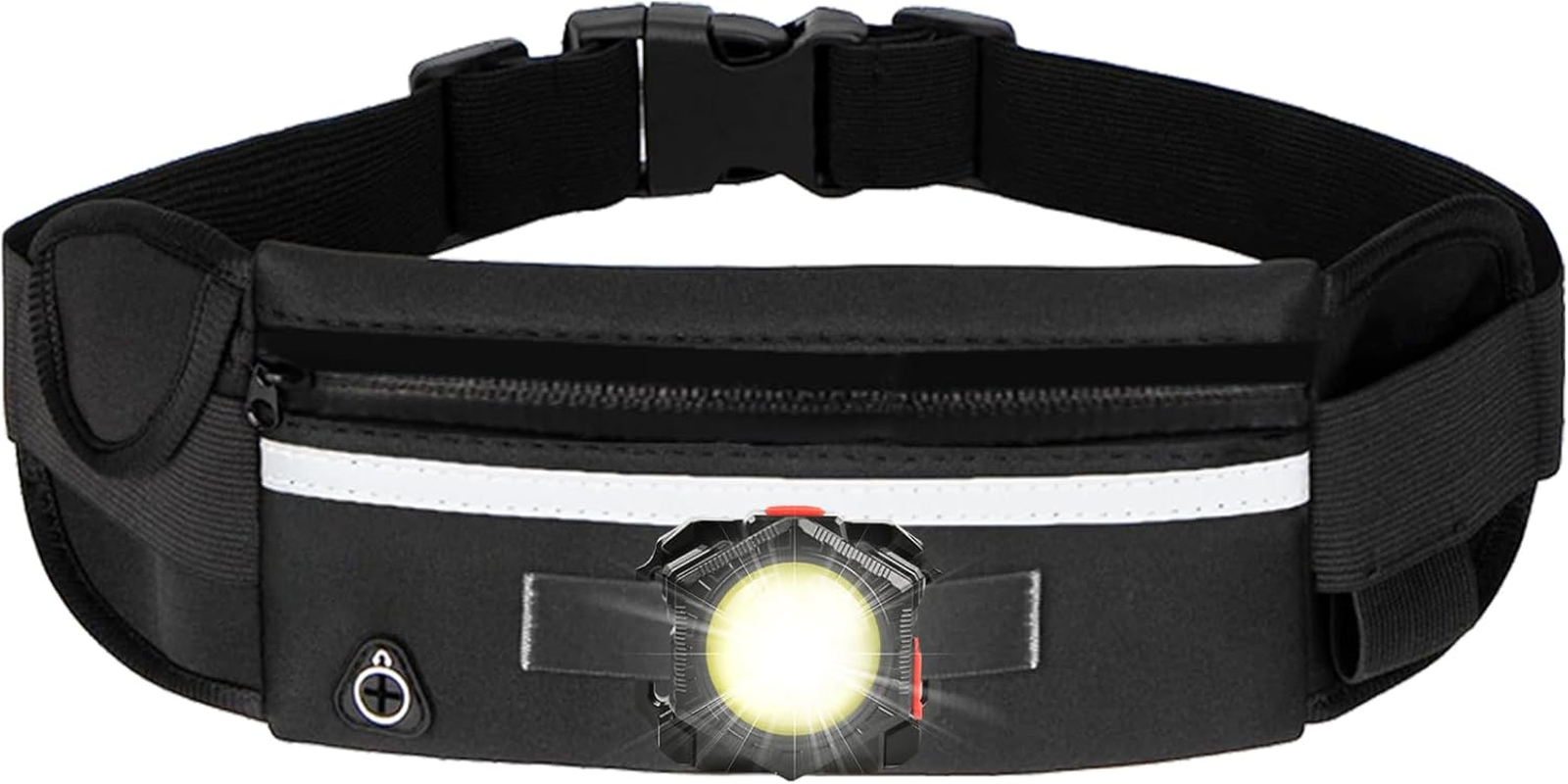 LED Running Fanny Pack with 200 Lumen COB Light – Hands-Free Waist Belt for Men & Women