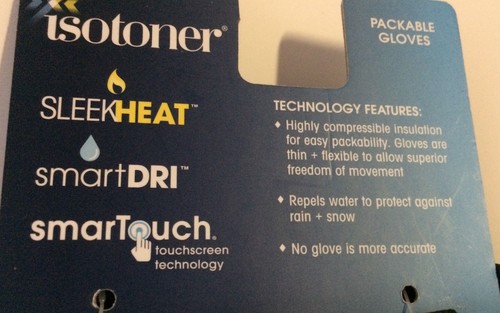NWT Isotoner SLEEKHEAT Mens Black SmartTouch, SmartDri Gloves Retail $56 - Picture 3 of 5
