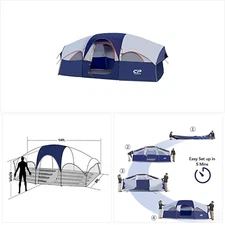 Large 8 Person Camping Tent- Waterproof -Windproof 