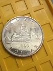 1963 Canada Silver Dollar World Foreign Canadian 80% Silver E6