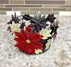 Sonoma Poinsettia Style Jar Candle  Holders 4" 3 wick
